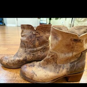 Women's Distressed Leather Ankle Boots